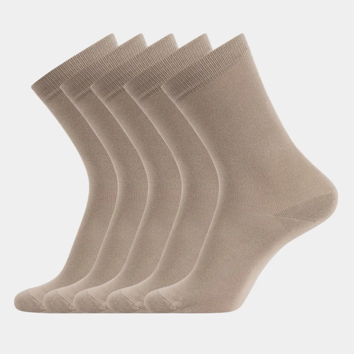 5 pak Beige bambus strømper