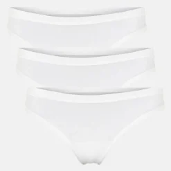 3 pak Hvid bambus G-streng trusse