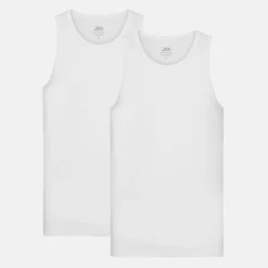 2 pak Hvid bambus Tank Top