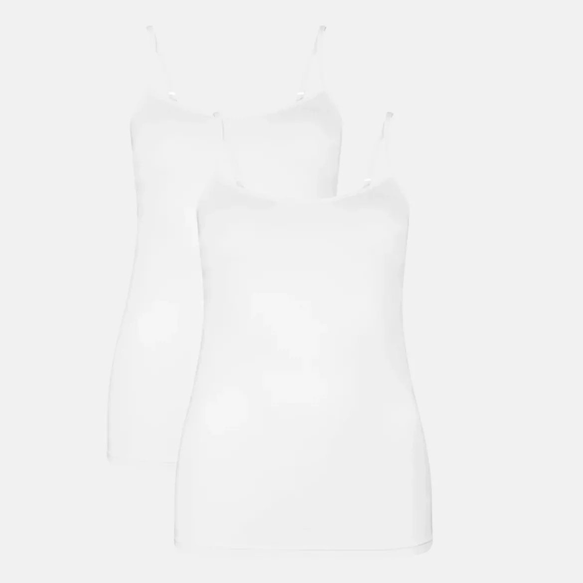 2 pak Hvid bambus tank top med tynde stropper