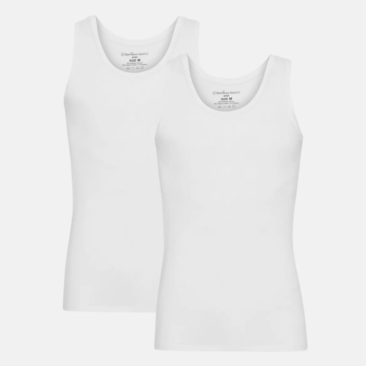 2 pak Hvid bambus Tank Top