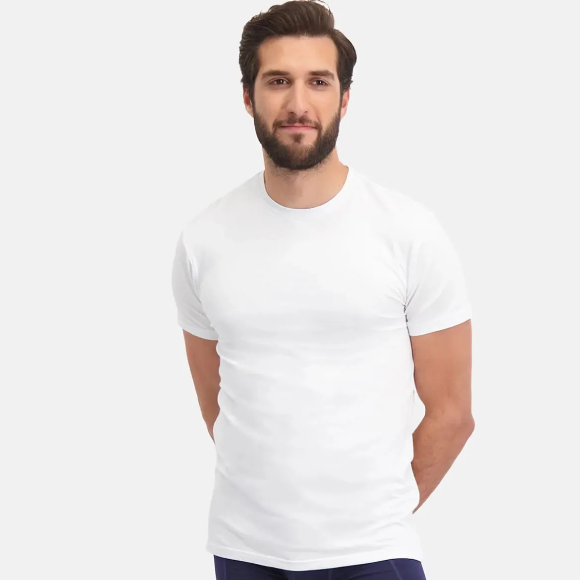2 pak Hvid bambus T-shirt