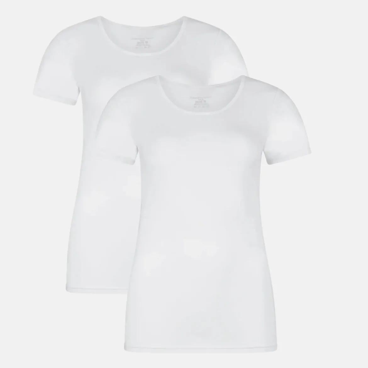 2 pak Hvid bambus T-shirt