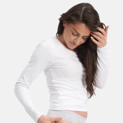 2 pak Hvid langærmet bambus T-shirt