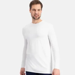 2 pak Hvid langærmet bambus T-shirt