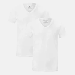 2 pak Hvid slim fit bambus T-shirt