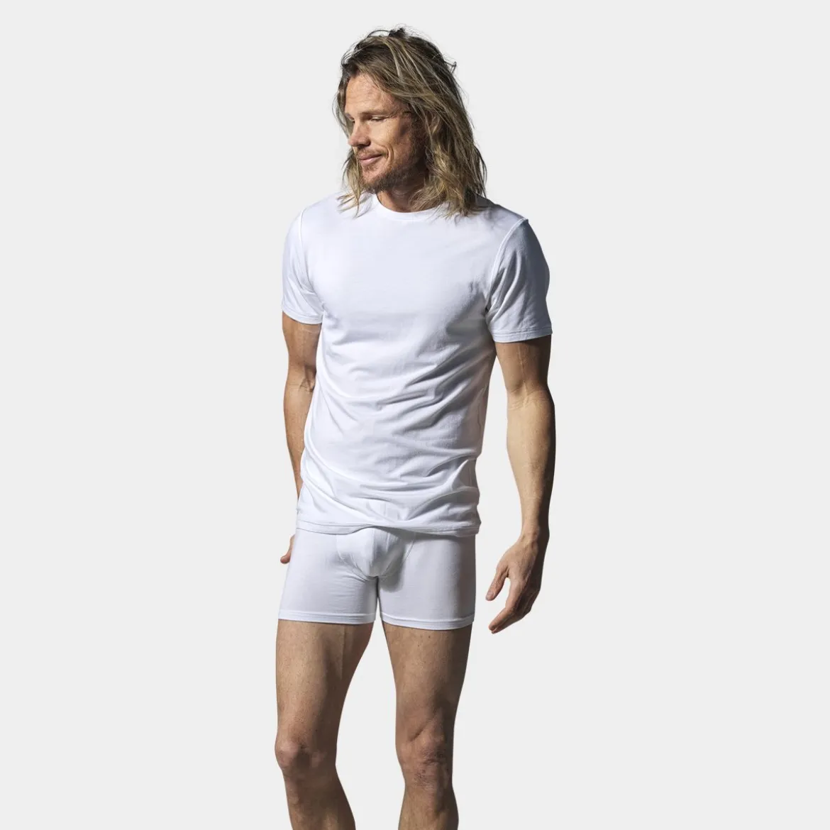 2 pak Hvid slim fit bambus T-shirts