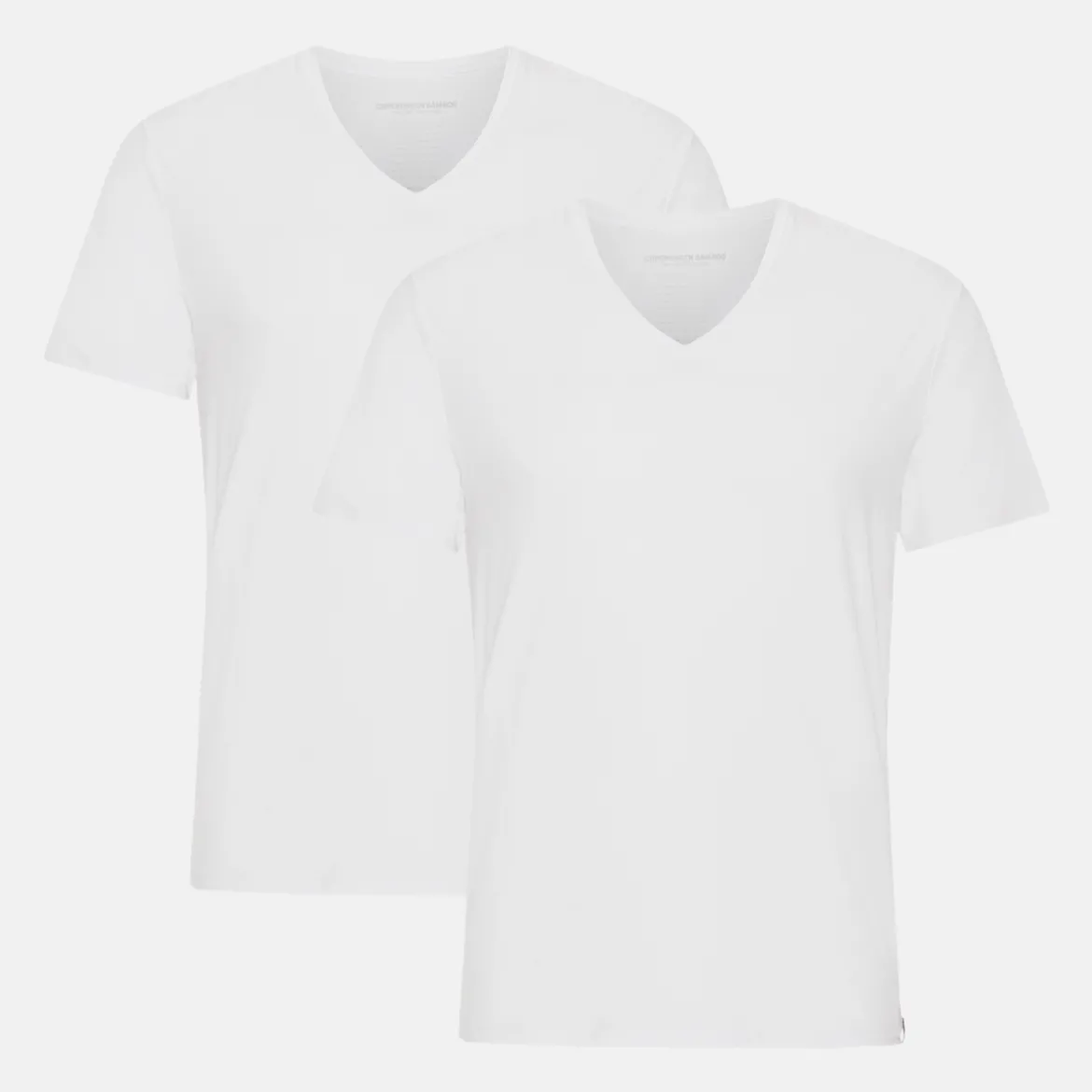 2 pak Hvid slim fit V-hals bambus T-shirt