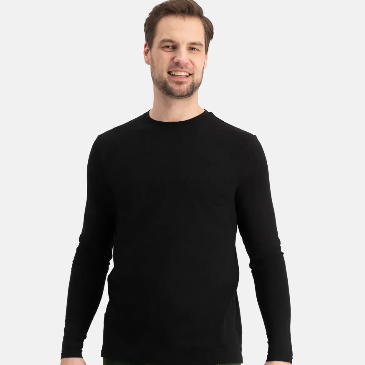2 pak Sort langærmet bambus T-shirt