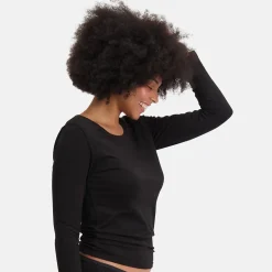 2 pak Sort langærmet bambus T-shirt