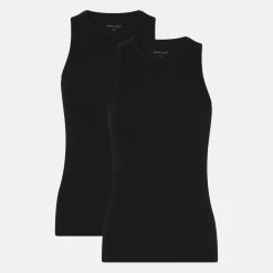 2 pak Sort rib bambus Tank Top