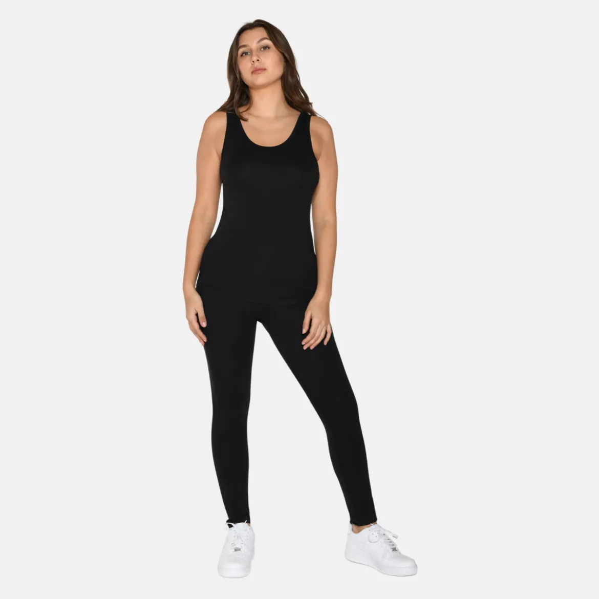 2 pak Sort rib bambus Tank Top
