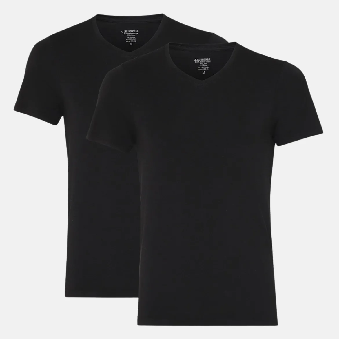 2 pak Sort slim fit bambus V-hals T-shirt