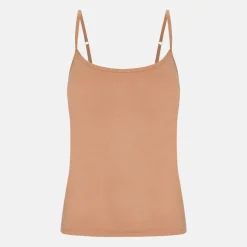 2 pak Tan bambus top med tynde stropper