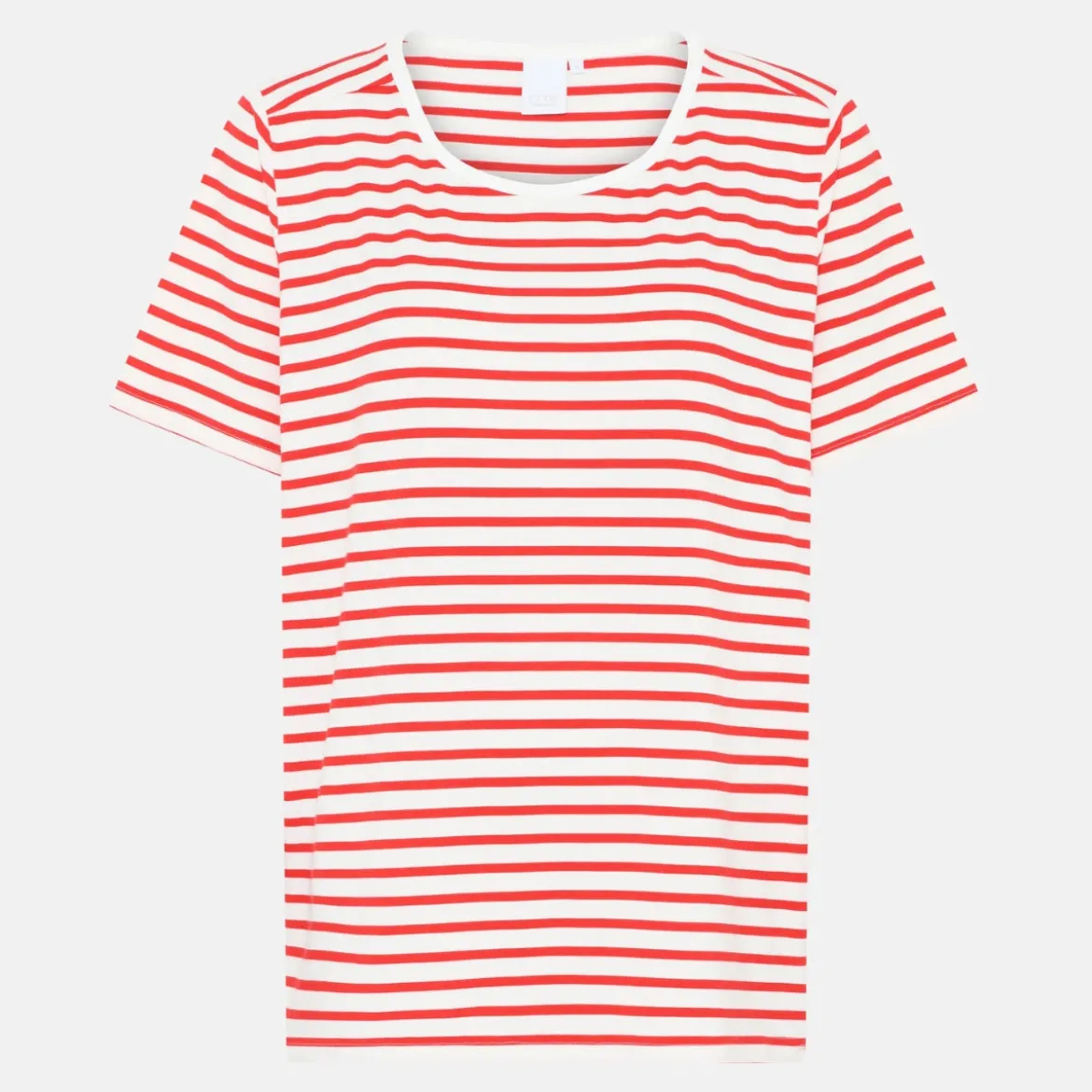 Bea kortærmet bambus t-shirt- Rød stribet