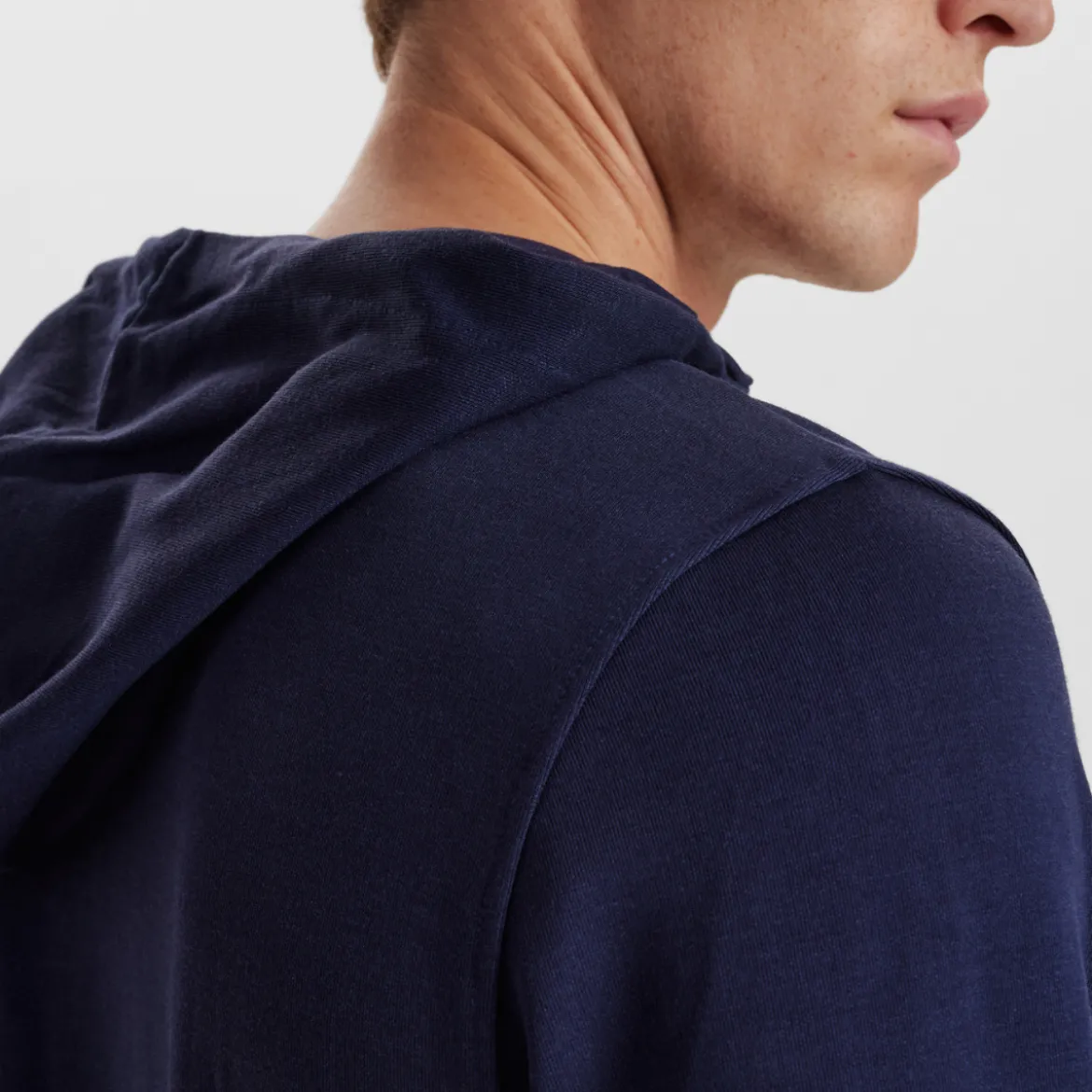 Blå bambus hoodie