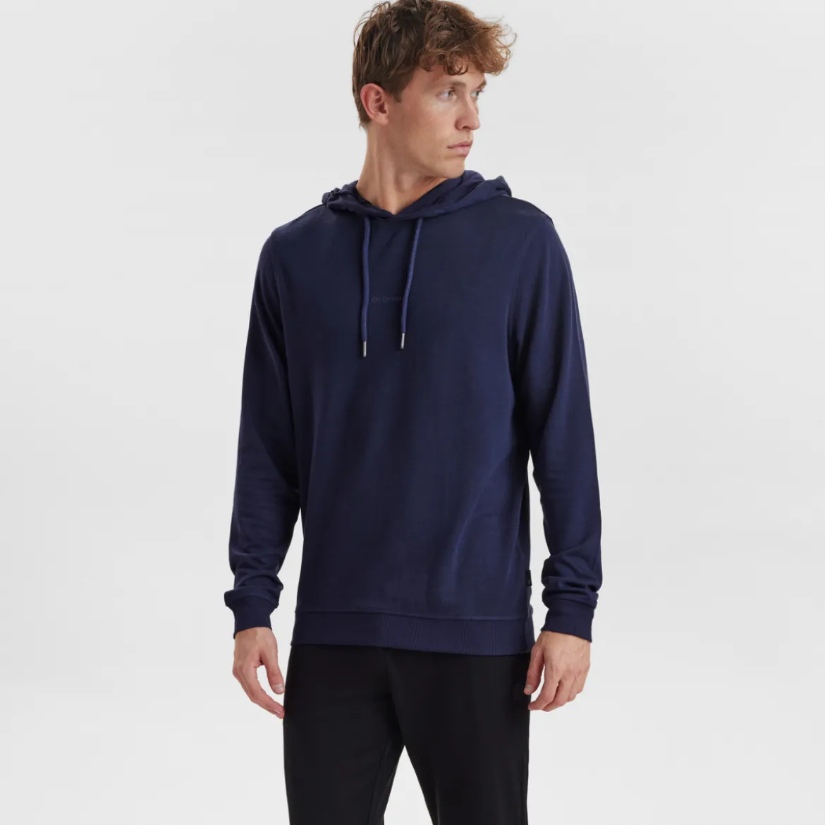 Blå bambus hoodie