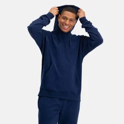 Blå bambus hoodie joggingsæt