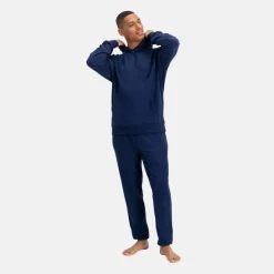 Blå bambus hoodie joggingsæt