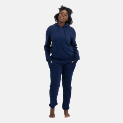 Blå bambus hoodie joggingsæt