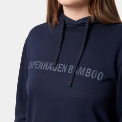 Blå bambus hoodie joggingsæt med logo