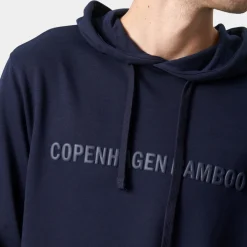 Blå bambus hoodie med logo