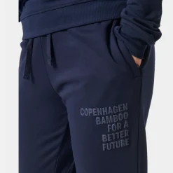 Blå bambus joggingsæt med logo