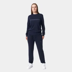 Blå bambus joggingsæt med logo