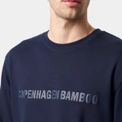 Blå bambus joggingsæt med logo