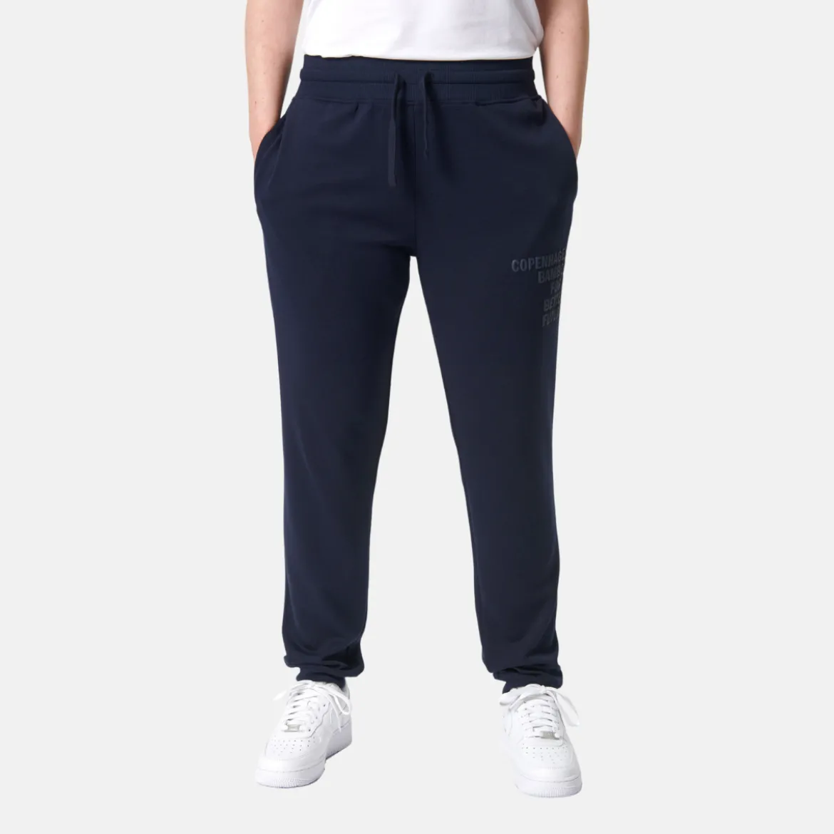 Blå bambus sweatpants med logo
