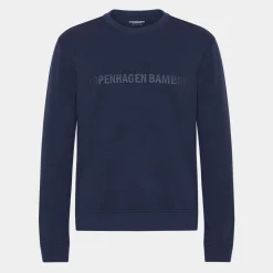 Blå bambus sweatshirt med logo