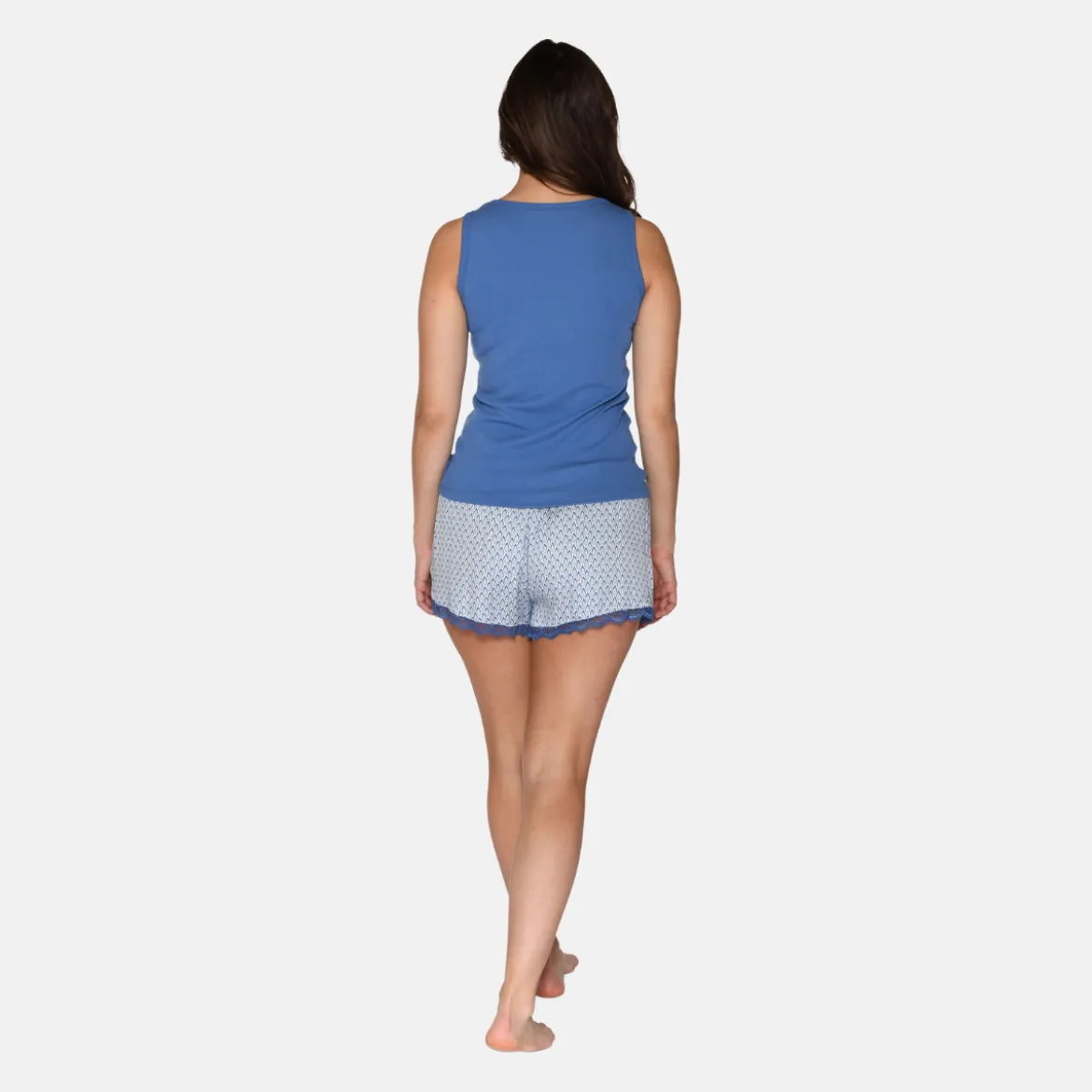 Blå bambus Tank Top