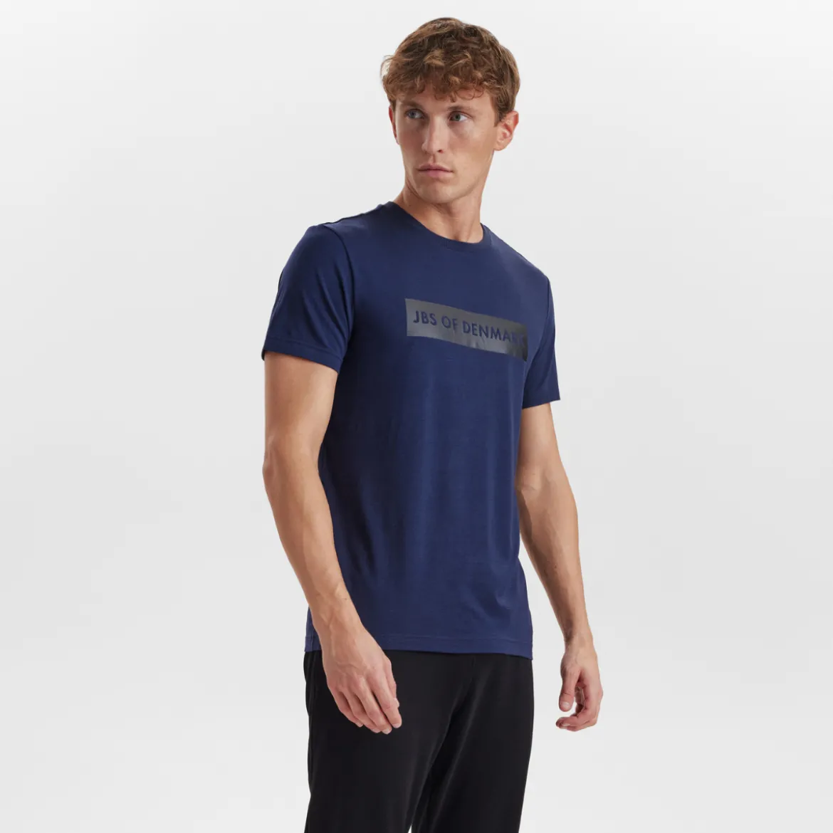 Blå bambus T-shirt med logo