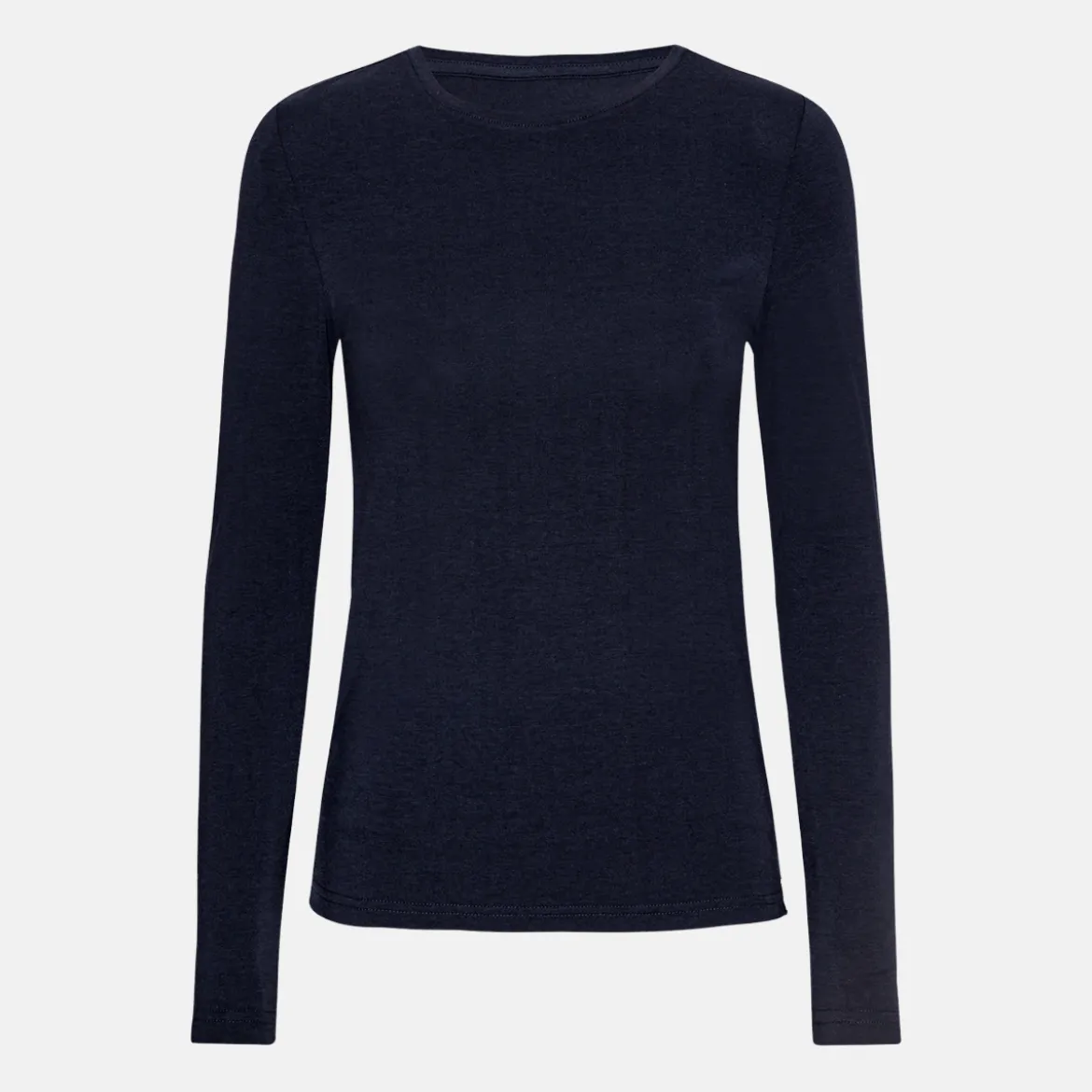 Blå langærmet bambus T-shirt