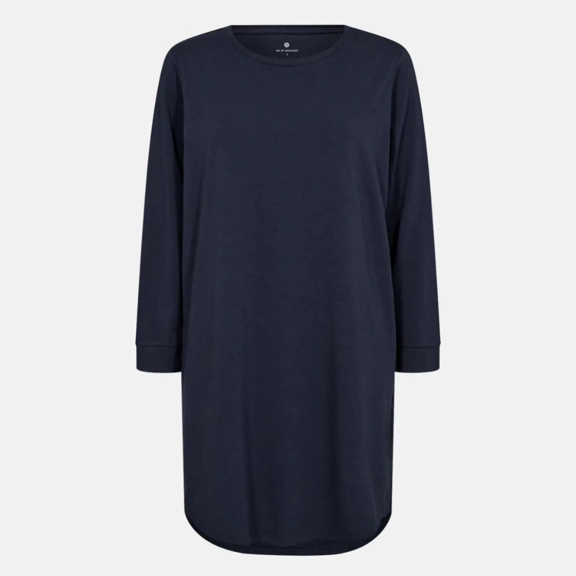 Blå langærmet bambus T-shirt kjole