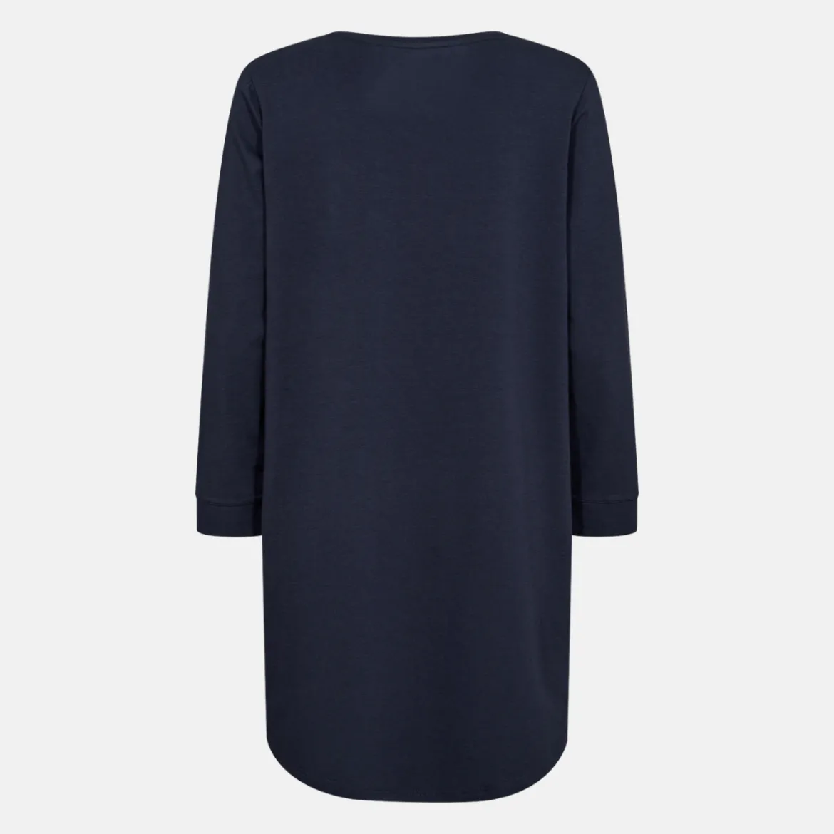 Blå langærmet bambus T-shirt kjole