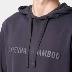 Grå bambus hoodie joggingsæt med logo