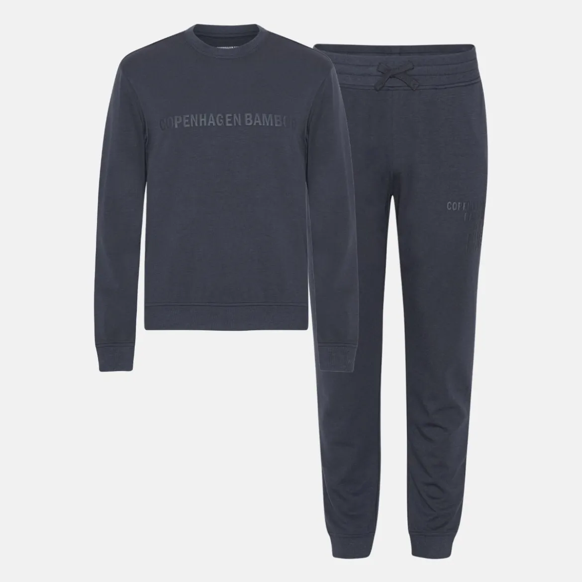 Grå bambus joggingsæt med logo
