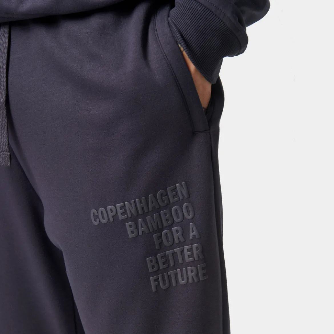 Grå bambus sweatpants med logo