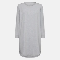 Grå langærmet bambus T-shirt kjole