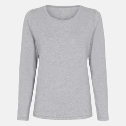 Grå langærmet bambus T-shirt