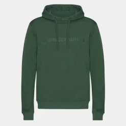 Grøn bambus hoodie joggingsæt med logo