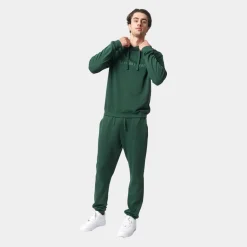 Grøn bambus hoodie joggingsæt med logo