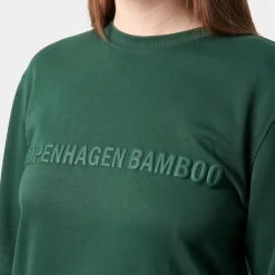 Grøn bambus joggingsæt med logo