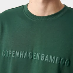 Grøn bambus joggingsæt med logo