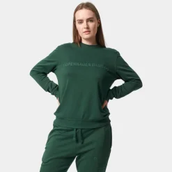 Grøn bambus sweatshirt med logo