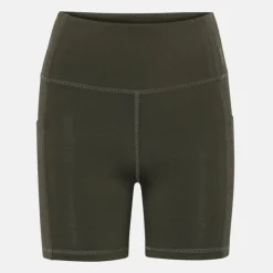 Grøn højtaljede bambus træningsshorts 5"