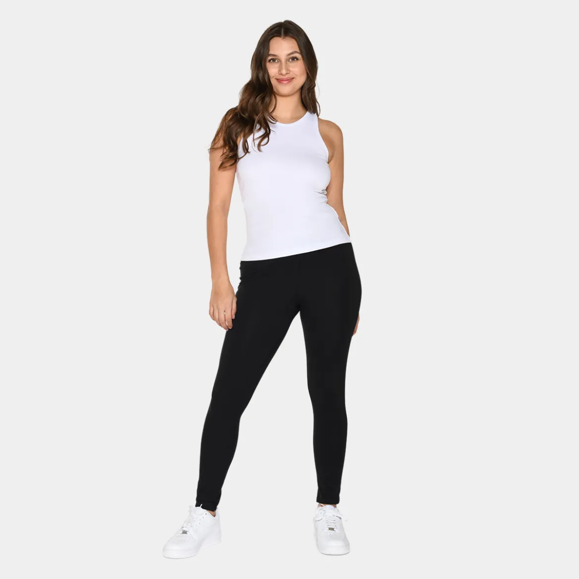 Hvid rib bambus Tank Top