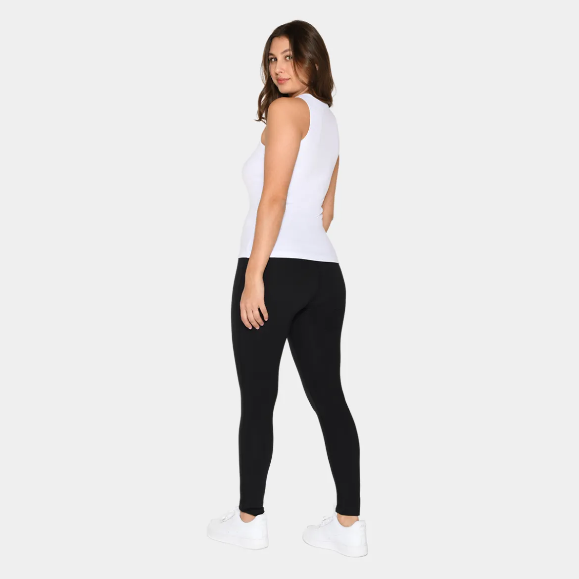 Hvid rib bambus Tank Top