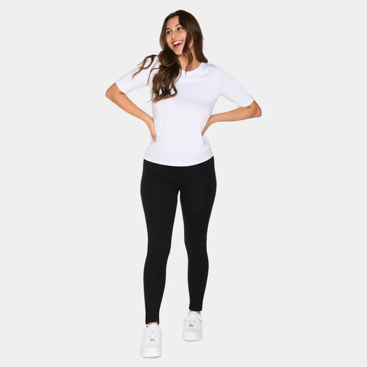Hvid slim fit bambus T-shirt